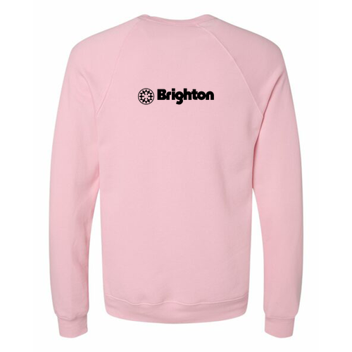 Brighton Adult Crewneck Black Chest and Back Logo Pink 