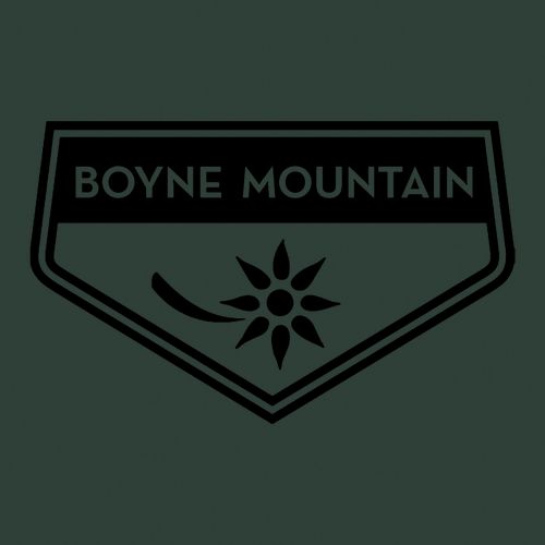 Boyne Mountain Adult T-Shirt Black Chest and Back Logo Forest 