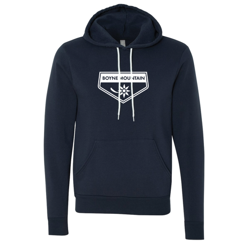 Boyne Mountain Adult Hoodie White Chest Logo Navy 