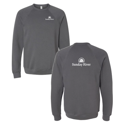 Sunday River Adult Crewneck White Chest and Back Logo Asphalt 