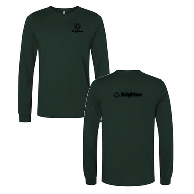 Brighton Adult Long Sleeve Black Chest and Back Logo Forest 