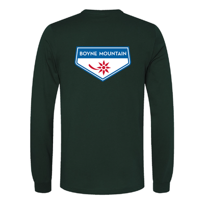 Boyne Mountain Adult Long Sleeve Full Color Chest and Back Logo Forest 