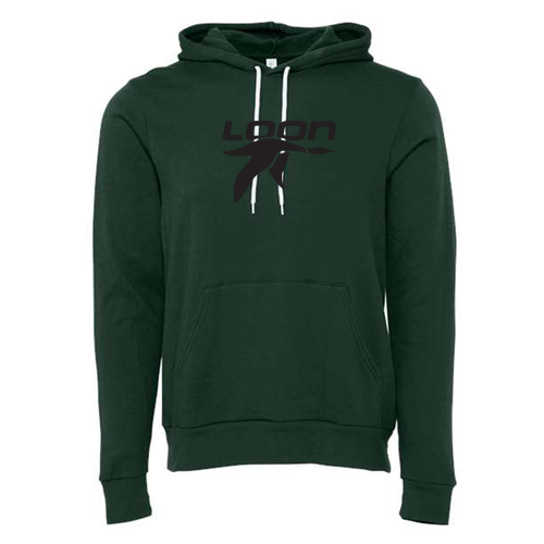Loon Mountain Adult Hoodie Black Chest Logo Forest