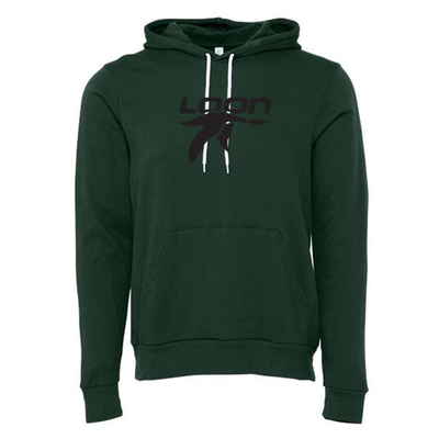 Loon Mountain Adult Hoodie Black Chest Logo Forest