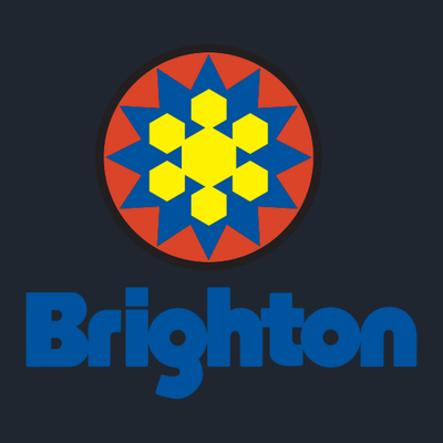 Brighton Adult T-Shirt Full Color Chest and Back Logo Midnight Navy 