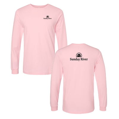 Sunday River Adult Long Sleeve Black Chest and Back Logo Pink 