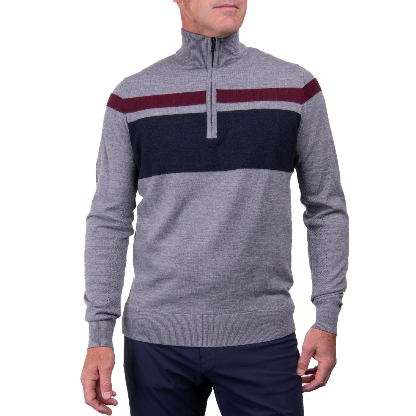 KJUS Men's Stripe Sweater Half Zip 2024 