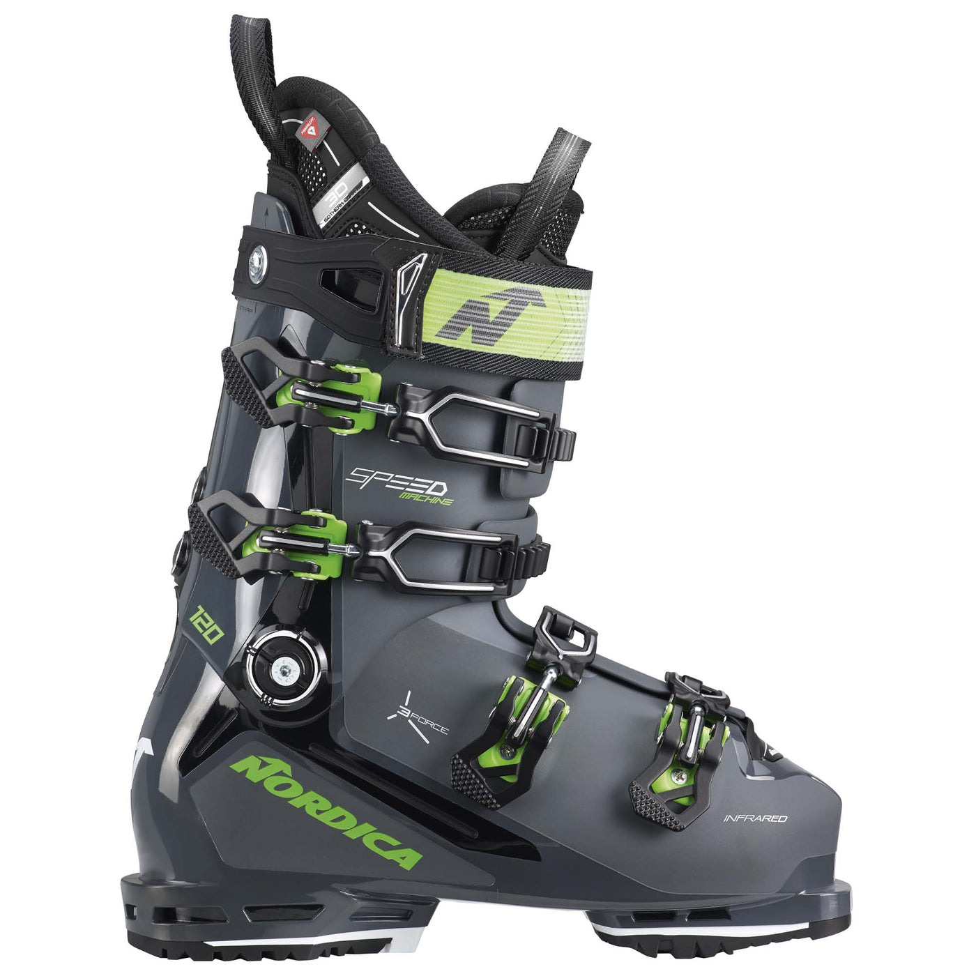 Nordica Men's Speedmachine 3 120 Ski Boot 2024 ANTHR/BLK/GRN