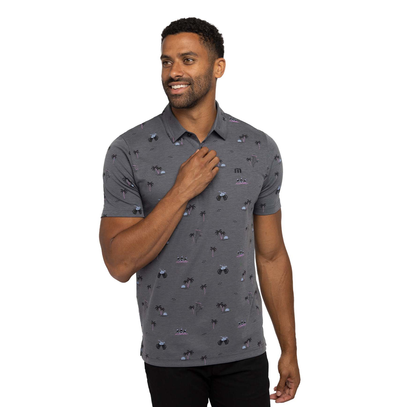 TravisMathew Men's Ensenada Polo 2023 HDG HEATHER DA