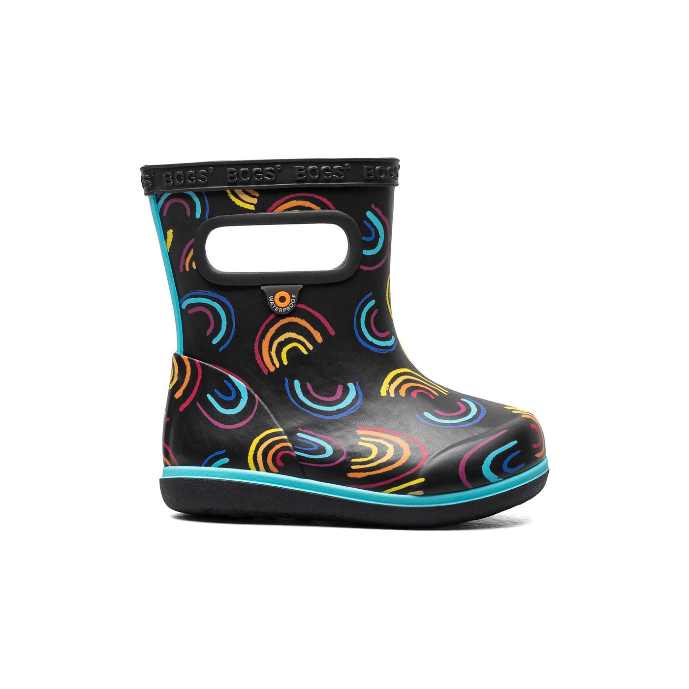 Bogs Kid's Skipper II Wild Rainbows Rainboots 2023 BLK MULTI