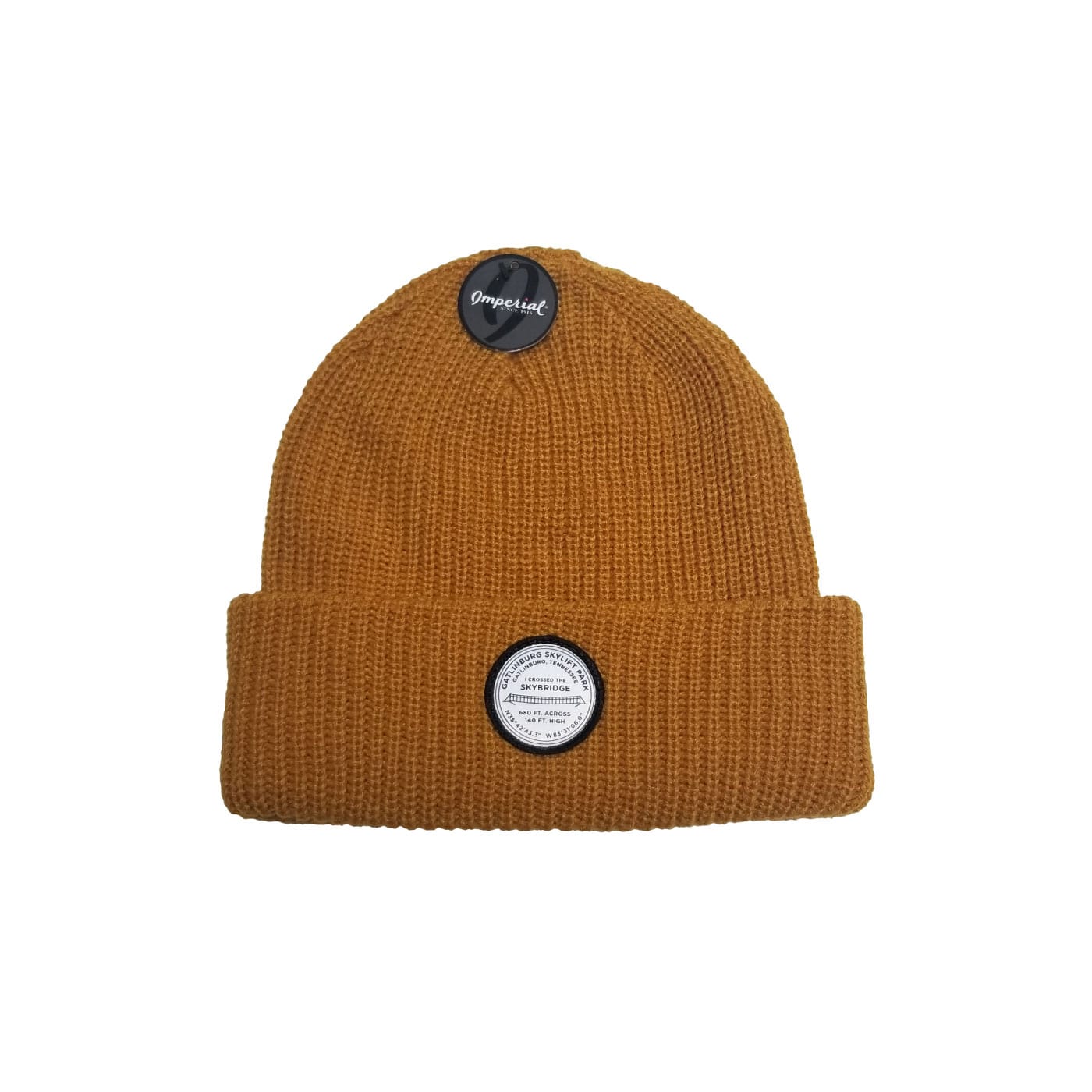 Gatlinburg The Mogul Stats Logo Beanie MUSTARD