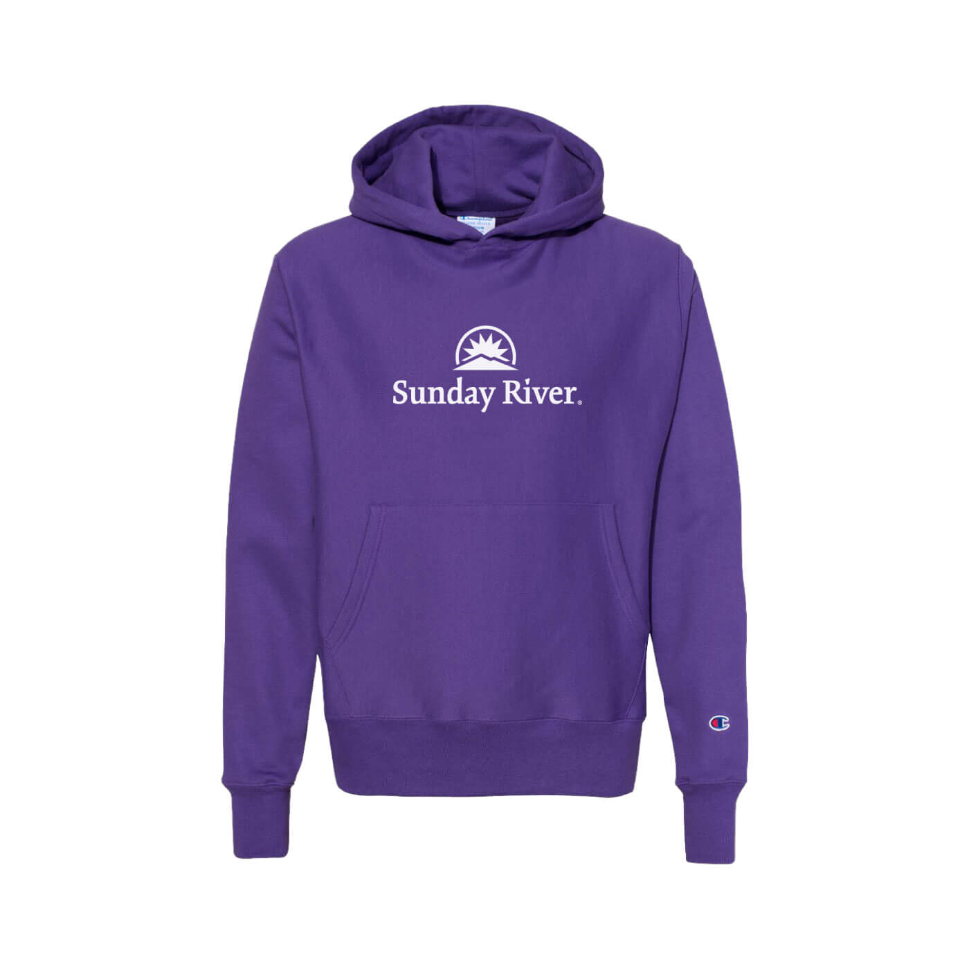 Sunday River Logo Youth Powerblend Hoodie C PURPLE