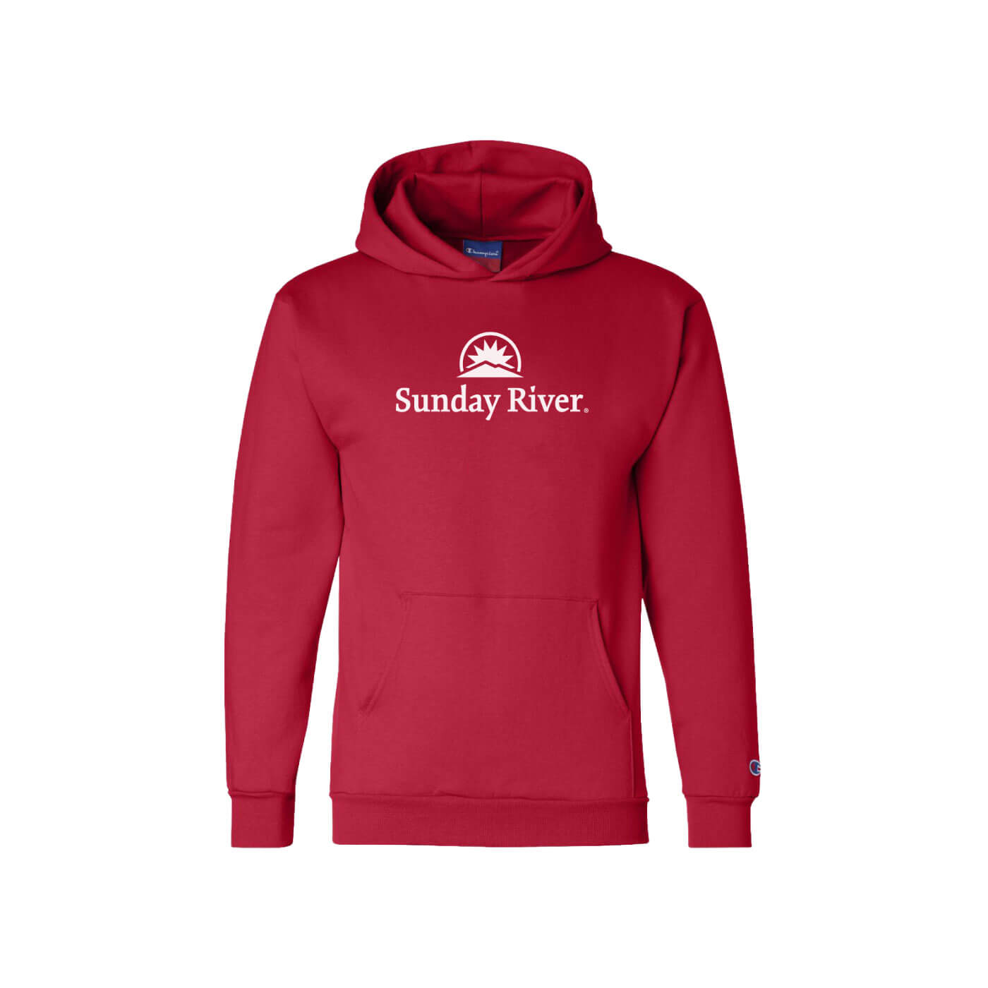 Sunday River Logo Youth Powerblend Hoodie SCARLET