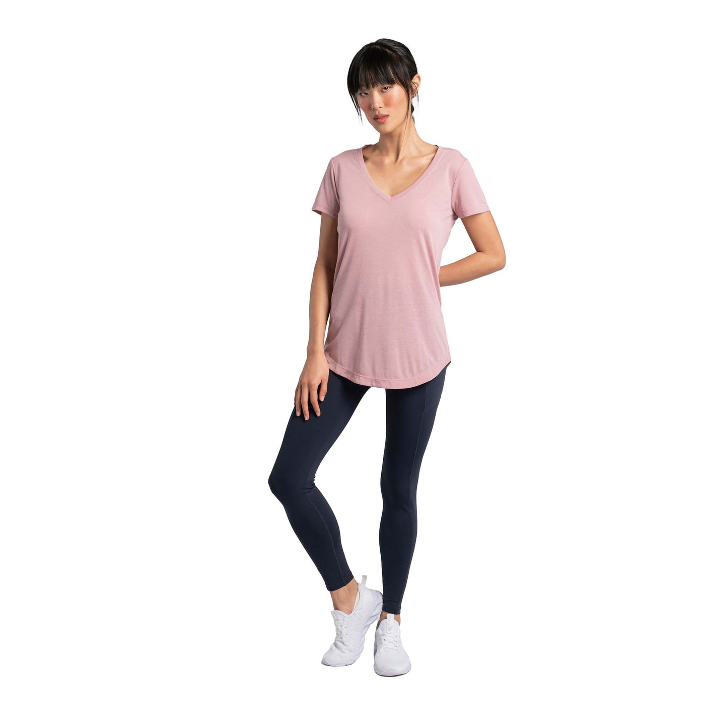 Lole Women's Everyday V-Neck Short Sleeve 2023 FOXGLOVE