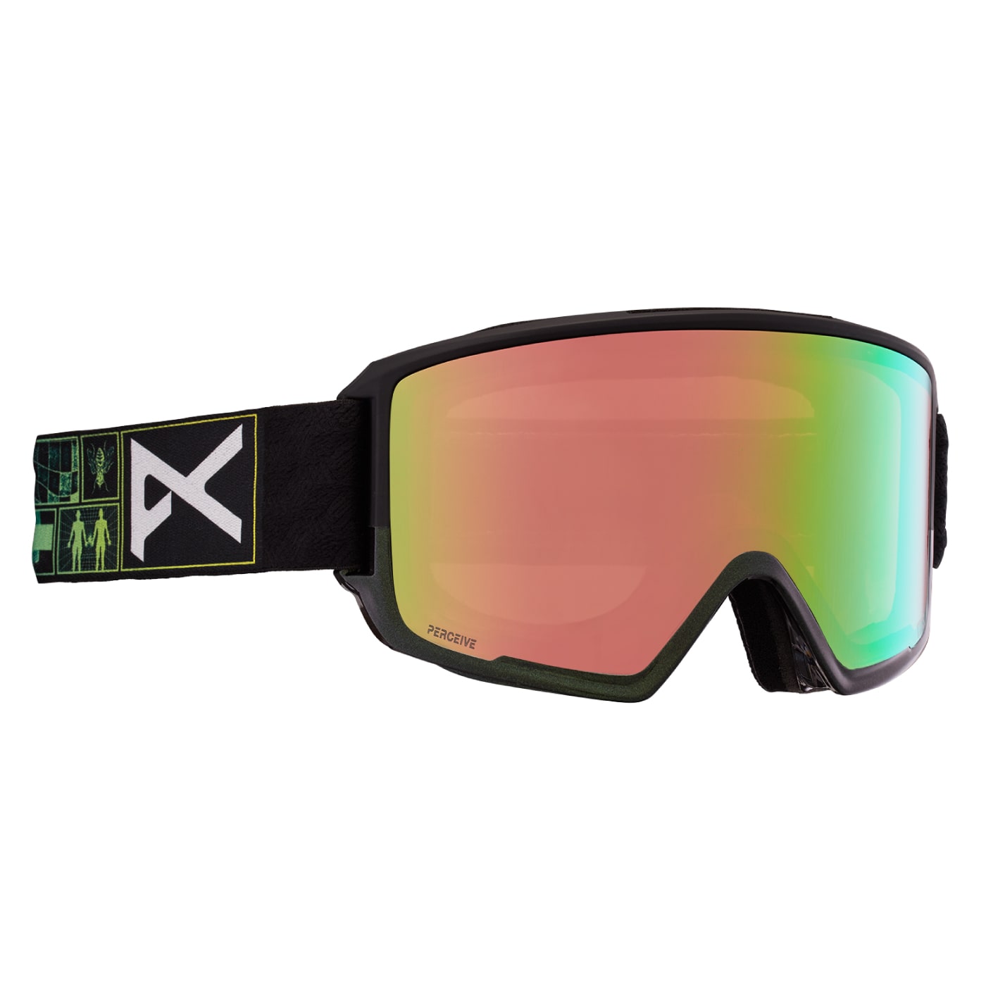 Anon Men's M3 MFI w/Bonus Lens Goggle 2023 BLACK/PRCV VRBL GREEN/