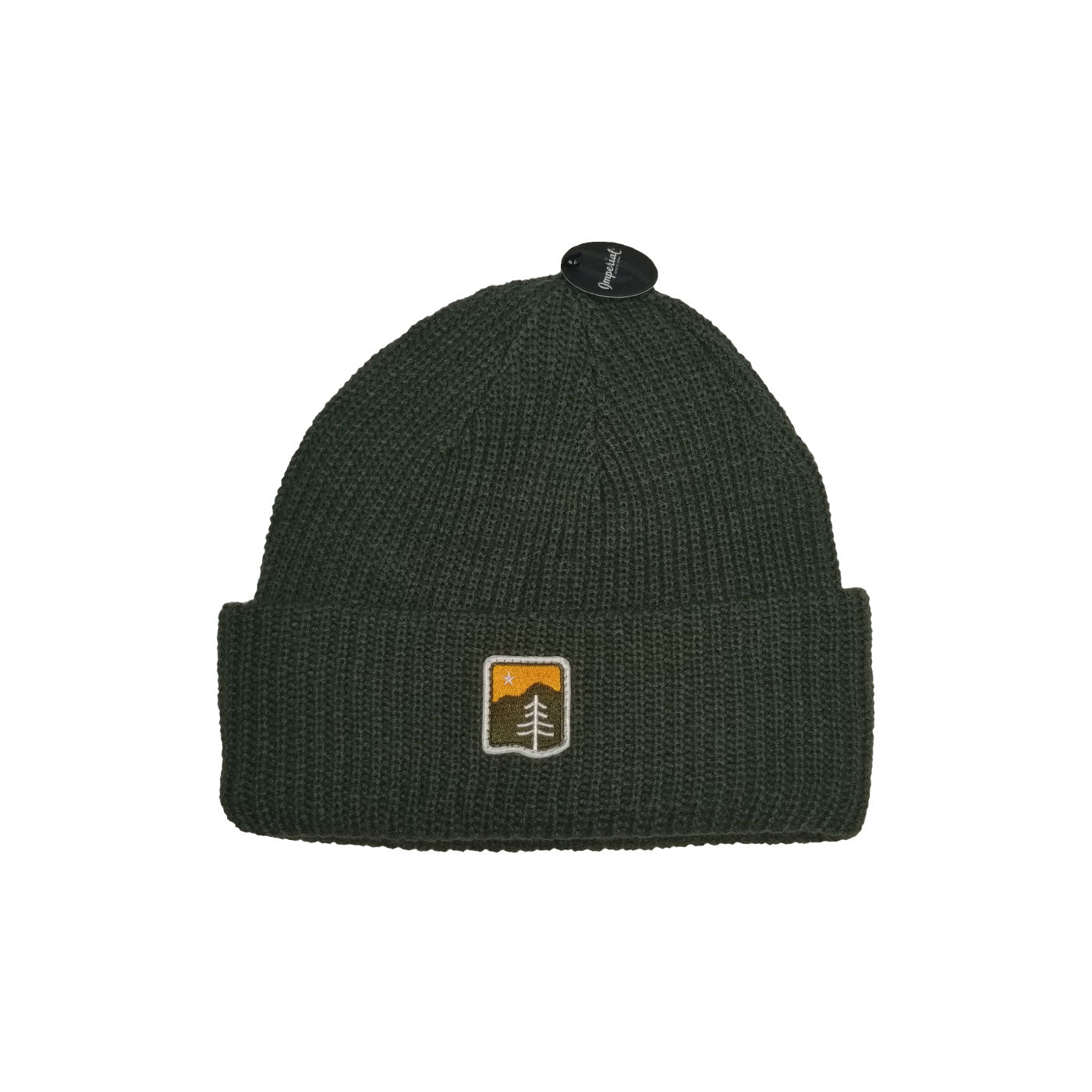 Pleasant Mountain Logo The Mogul Beanie EARTH GREEN