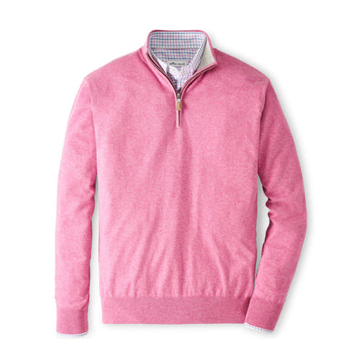 Peter Millar Men's Crown Soft Qtr Zip Sweater GUAVA PINK