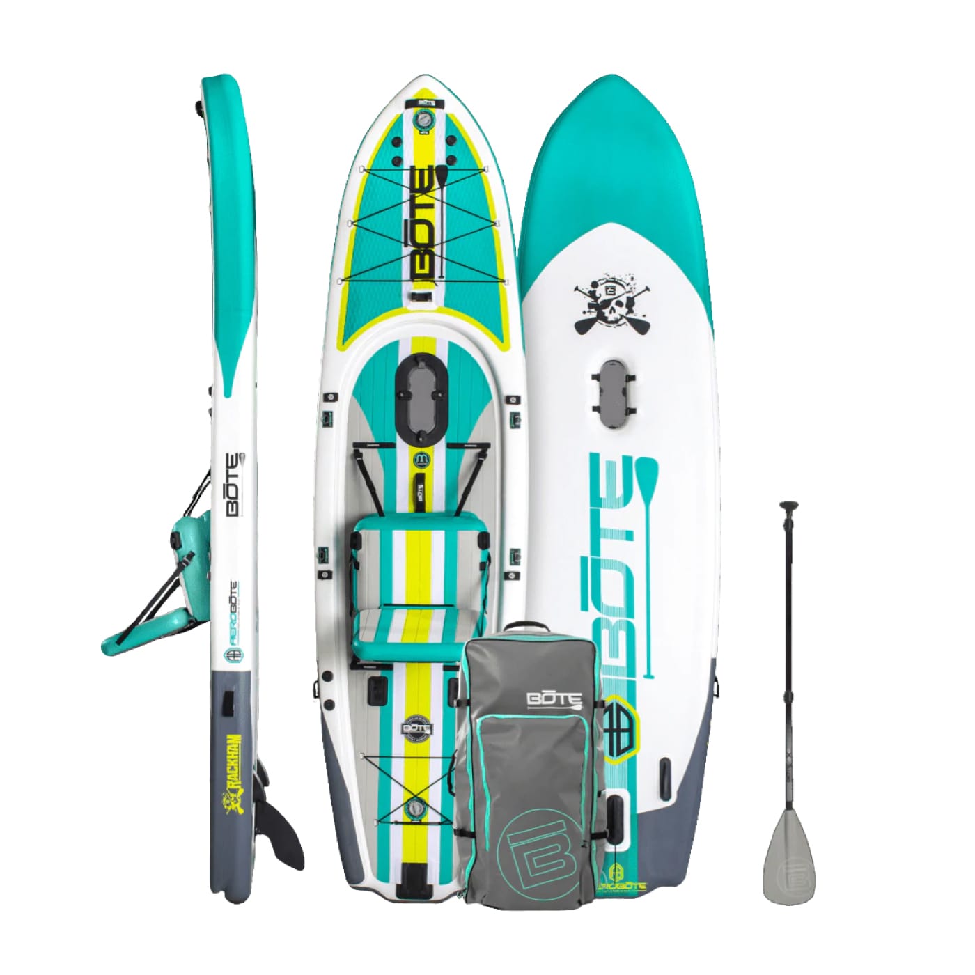 Bote Rackham Aero 12'4" Inflatable Stand Up Paddle Board FULL TRAX JADE