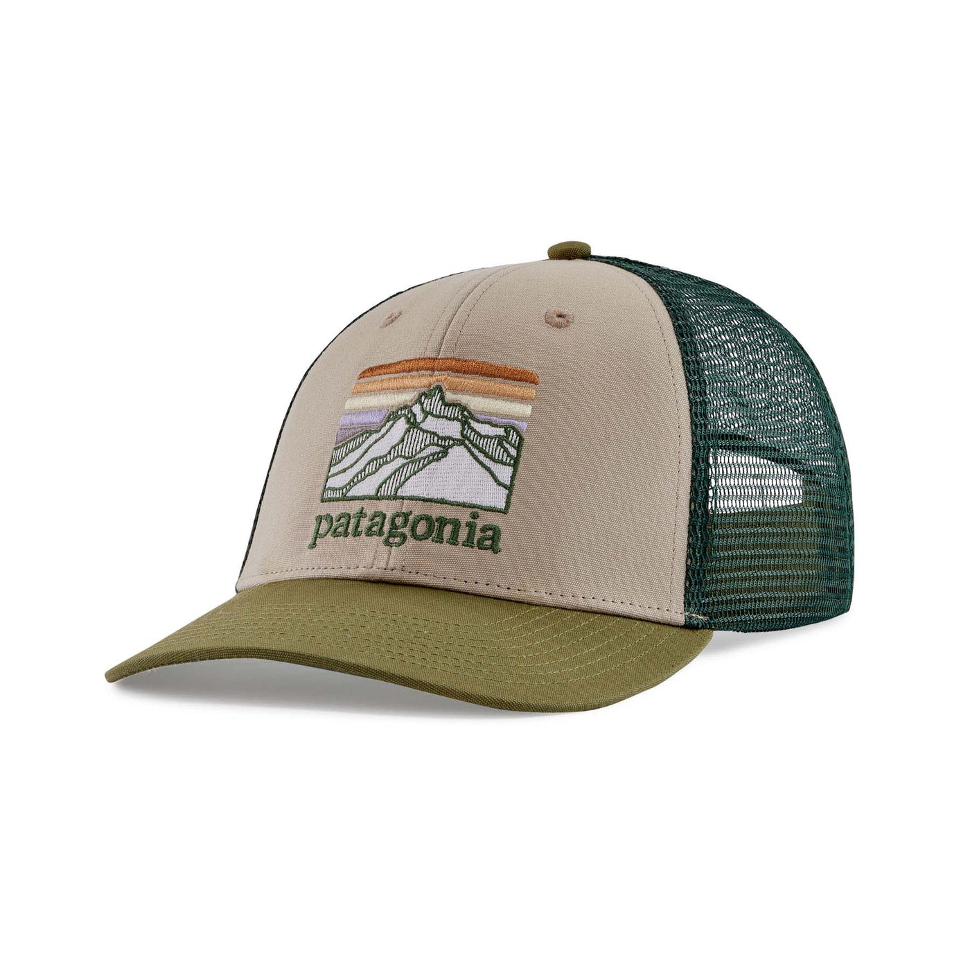 Patagonia Line Logo Ridge LoPro Trucker Hat 2023 ORTN OAR TAN