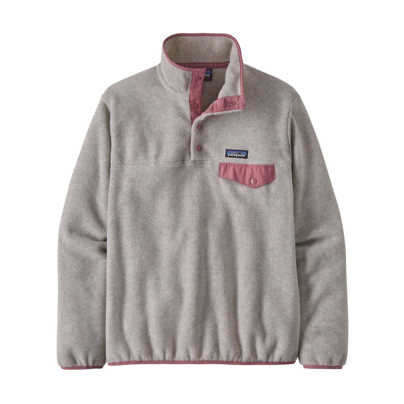Patagonia Women's Lightweight Synchilla Snap-T Pullover 2023 OATMEAL HEATHER/PINK