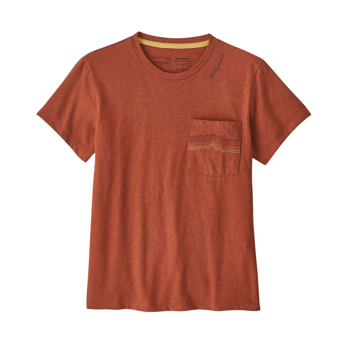 Patagonia Women's Ridge Rise Stripe Pocket Responsibili-Tee 2023 QZCO QUARTZ COR