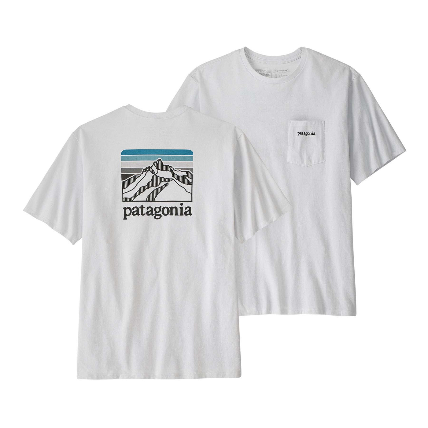 Patagonia Men's Line Logo Ridge Pocket Responsibili-Tee® 2024 WHITE